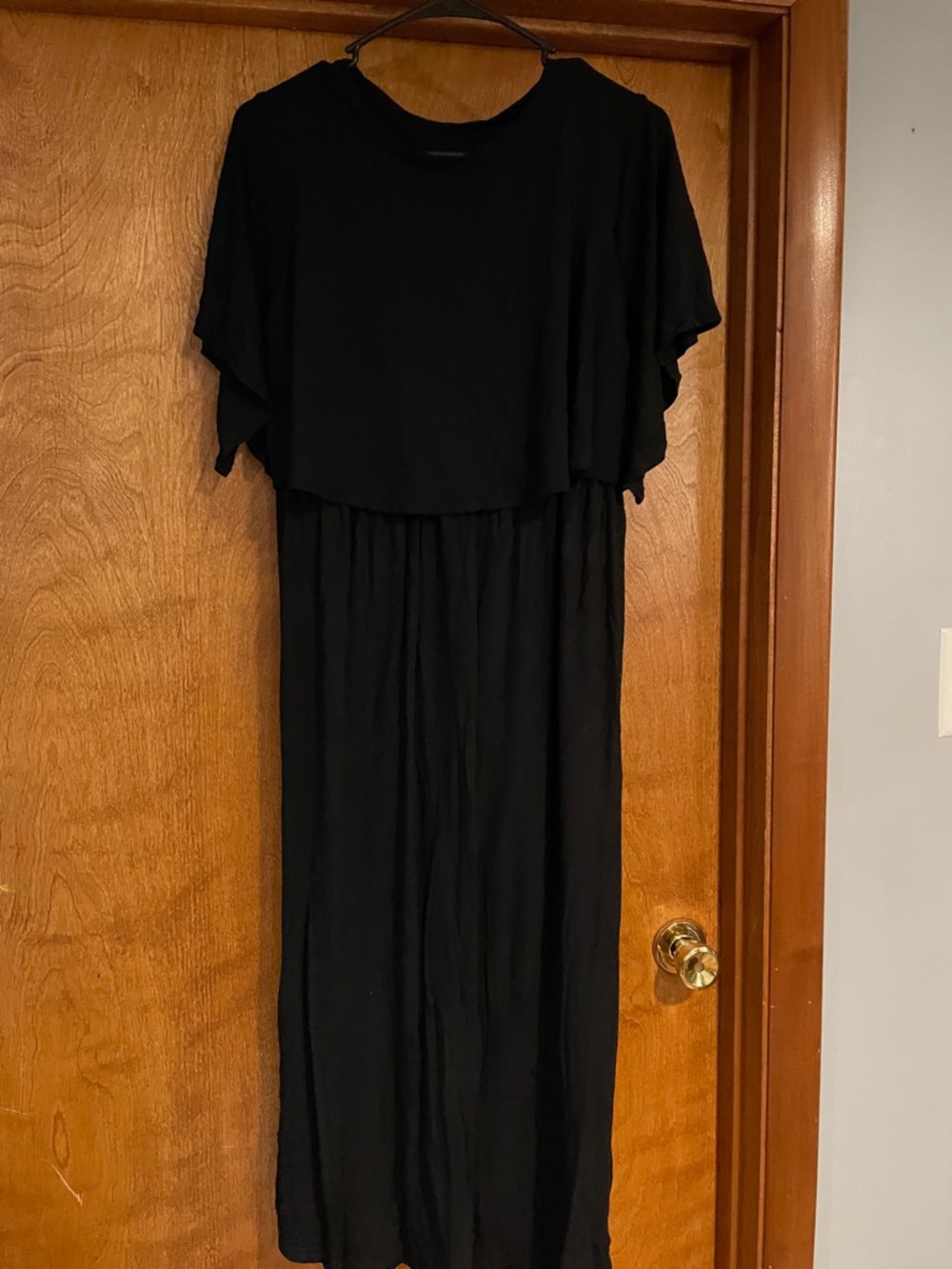 Black Layered Maternity Maxi Dress